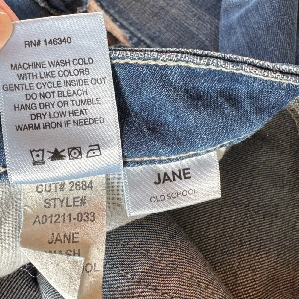 AMO Jane Old School Jeans Flare Wide Leg Y2K Medium Wash Size 26 NWOT - Picture 5 of 7